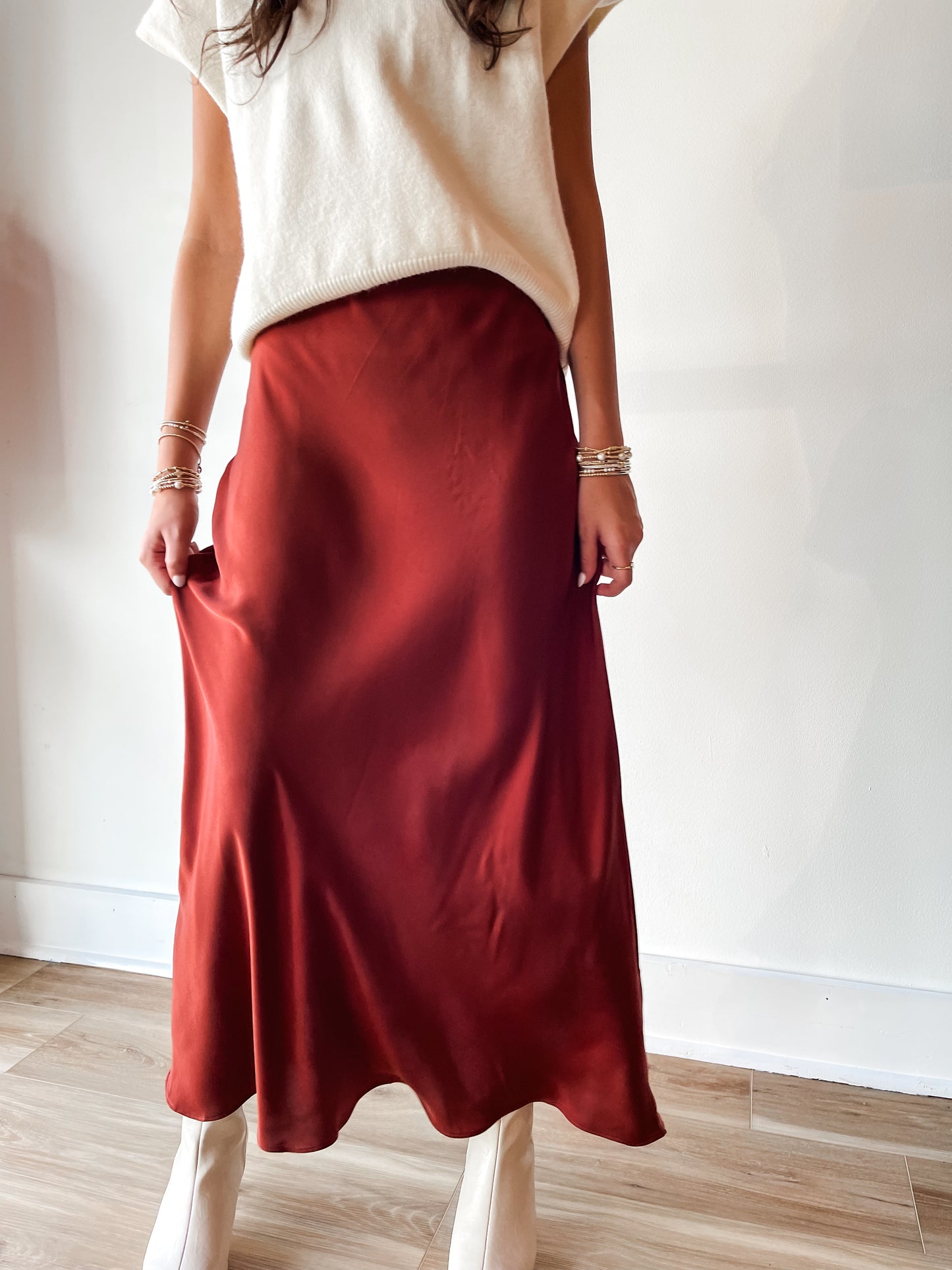 Jessie Satin Skirt
