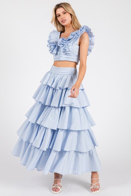 Ruby Ruffle Skirt Set