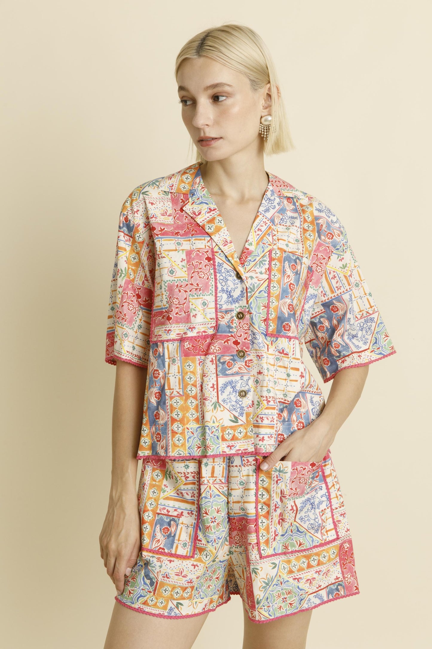 Posey Printed Button Down