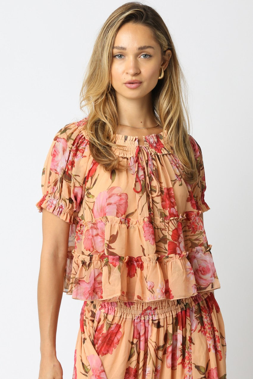 Pauline Floral Ruffled Top