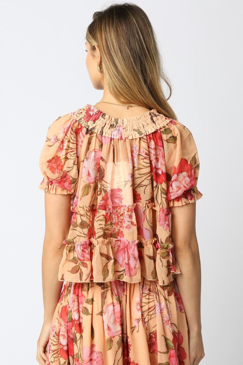 Pauline Floral Ruffled Top