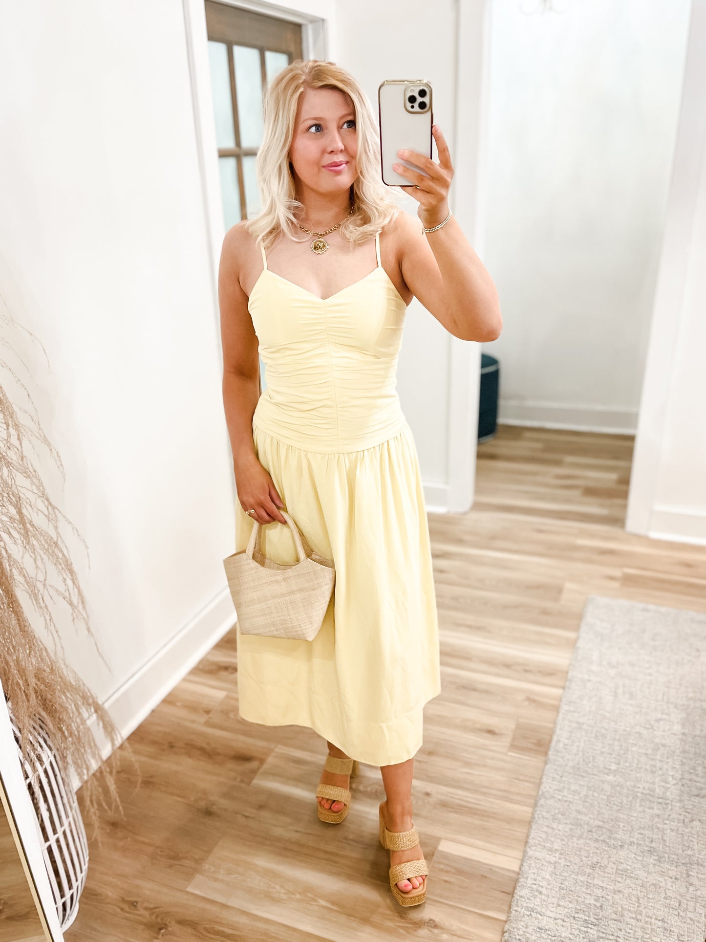 Ophelia Ruched Midi Dress