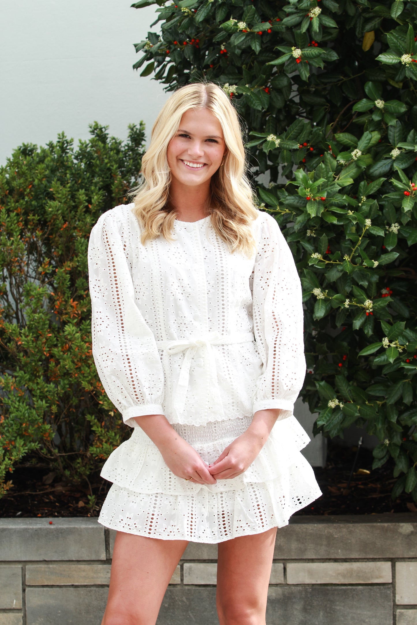 Evie Eyelet Mini Skirt