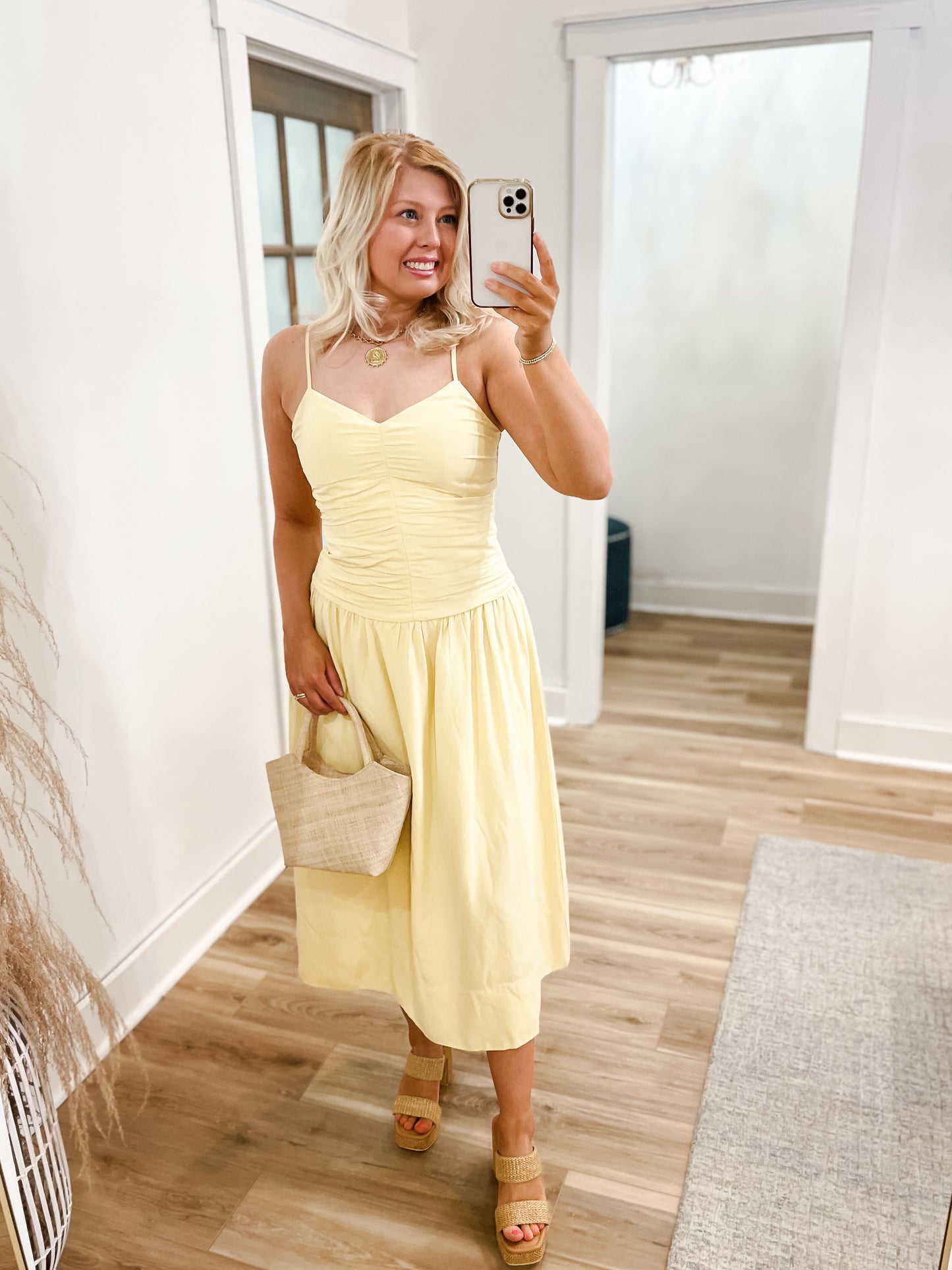 Ophelia Ruched Midi Dress