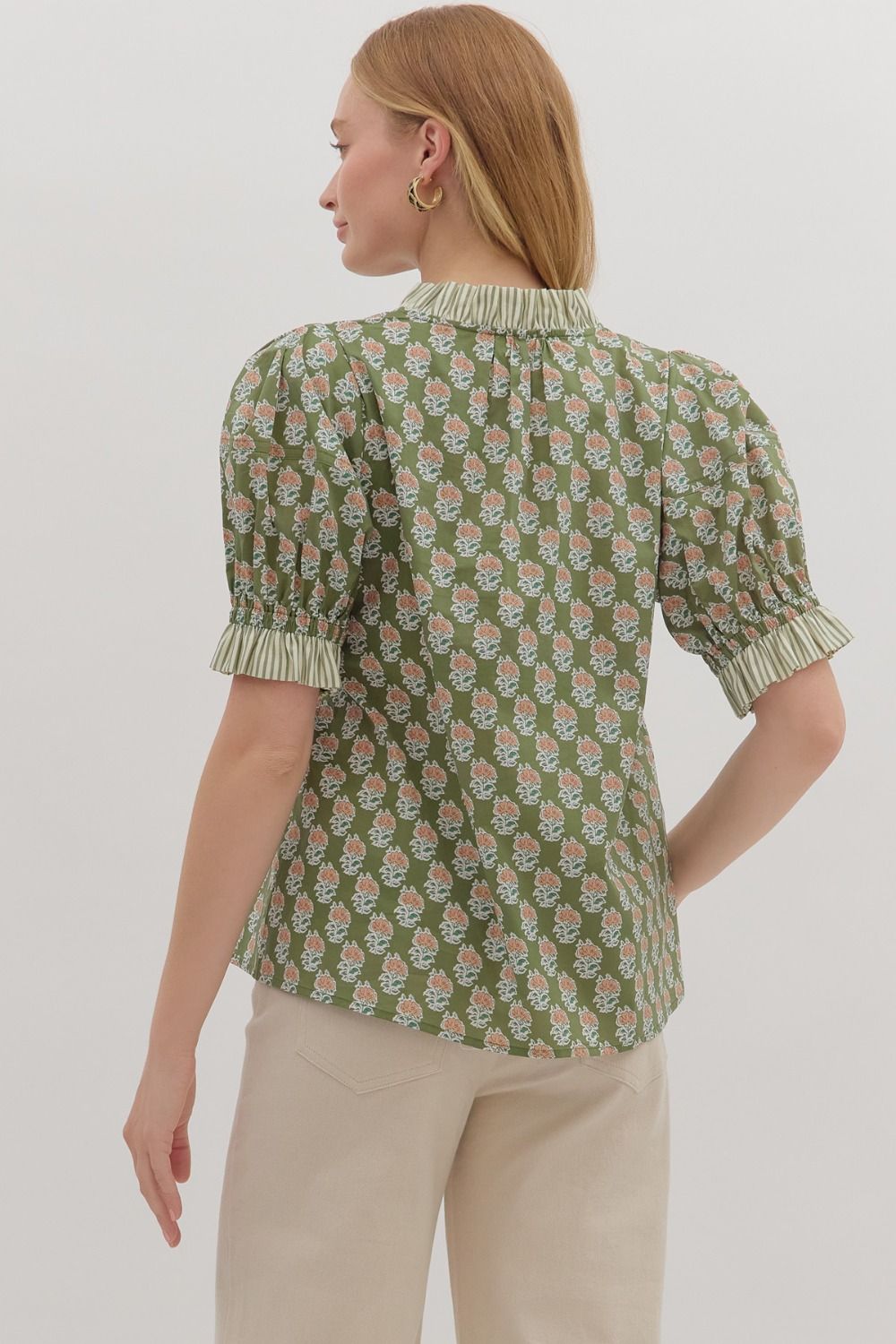 Botanical Puff Sleeve Top