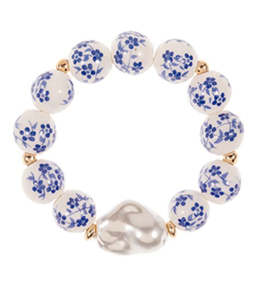Flower Printed Ball Bracelet