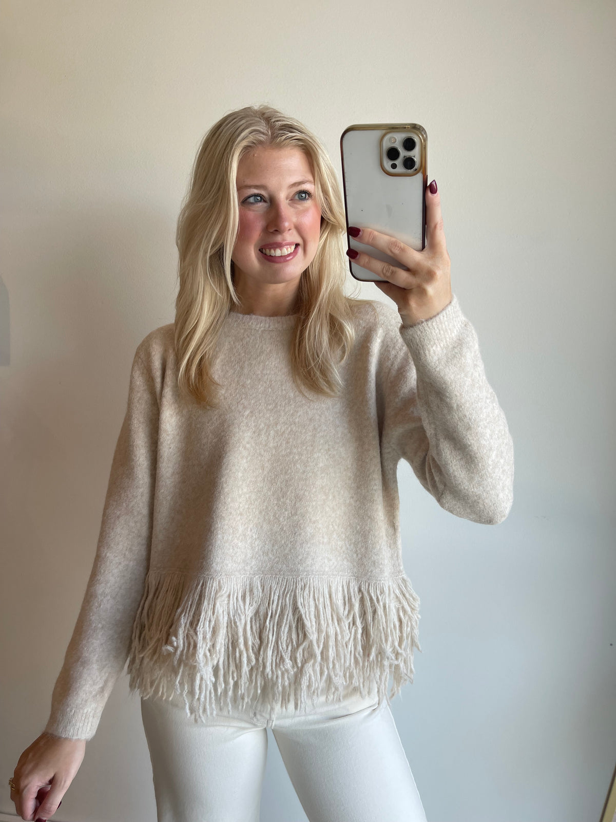 Amber Fringe Knit Top