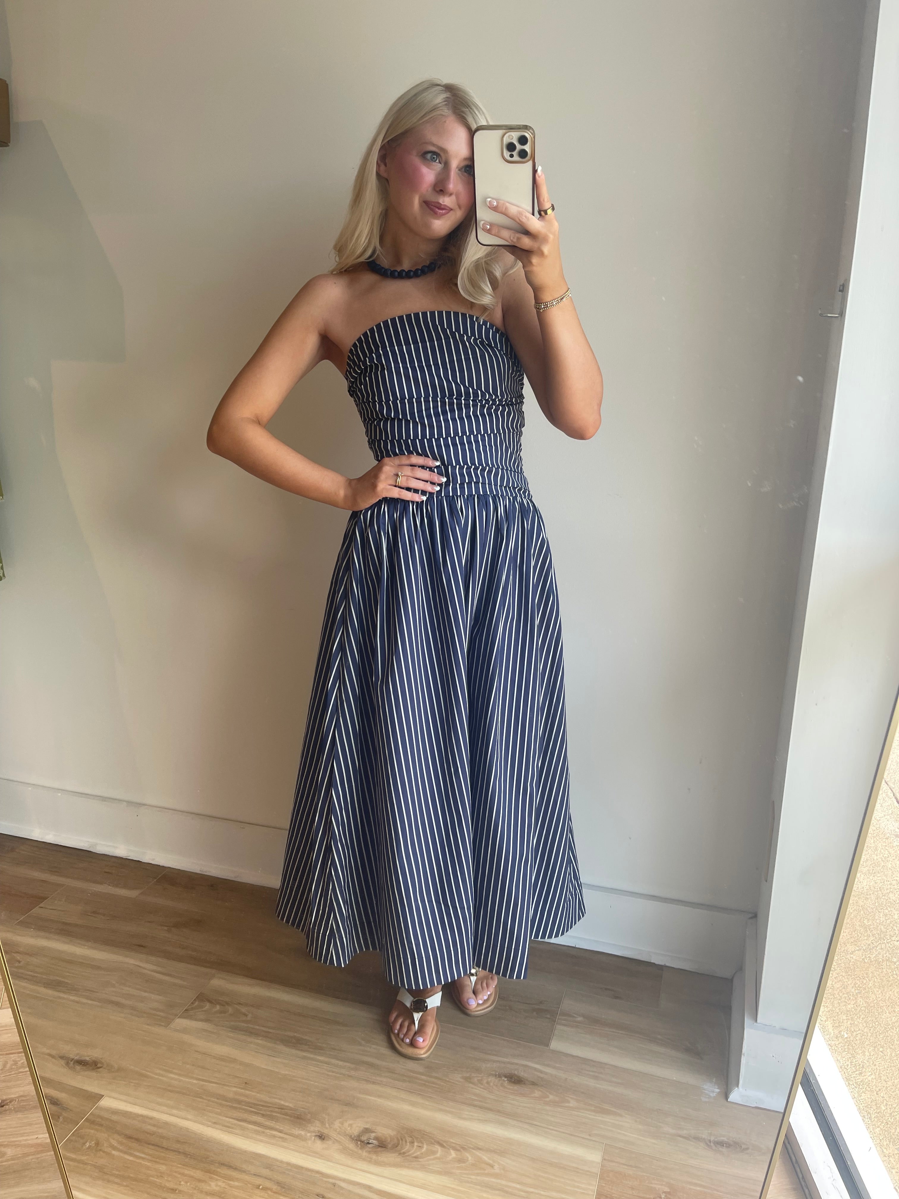 Eliana Strapless Midi Dress