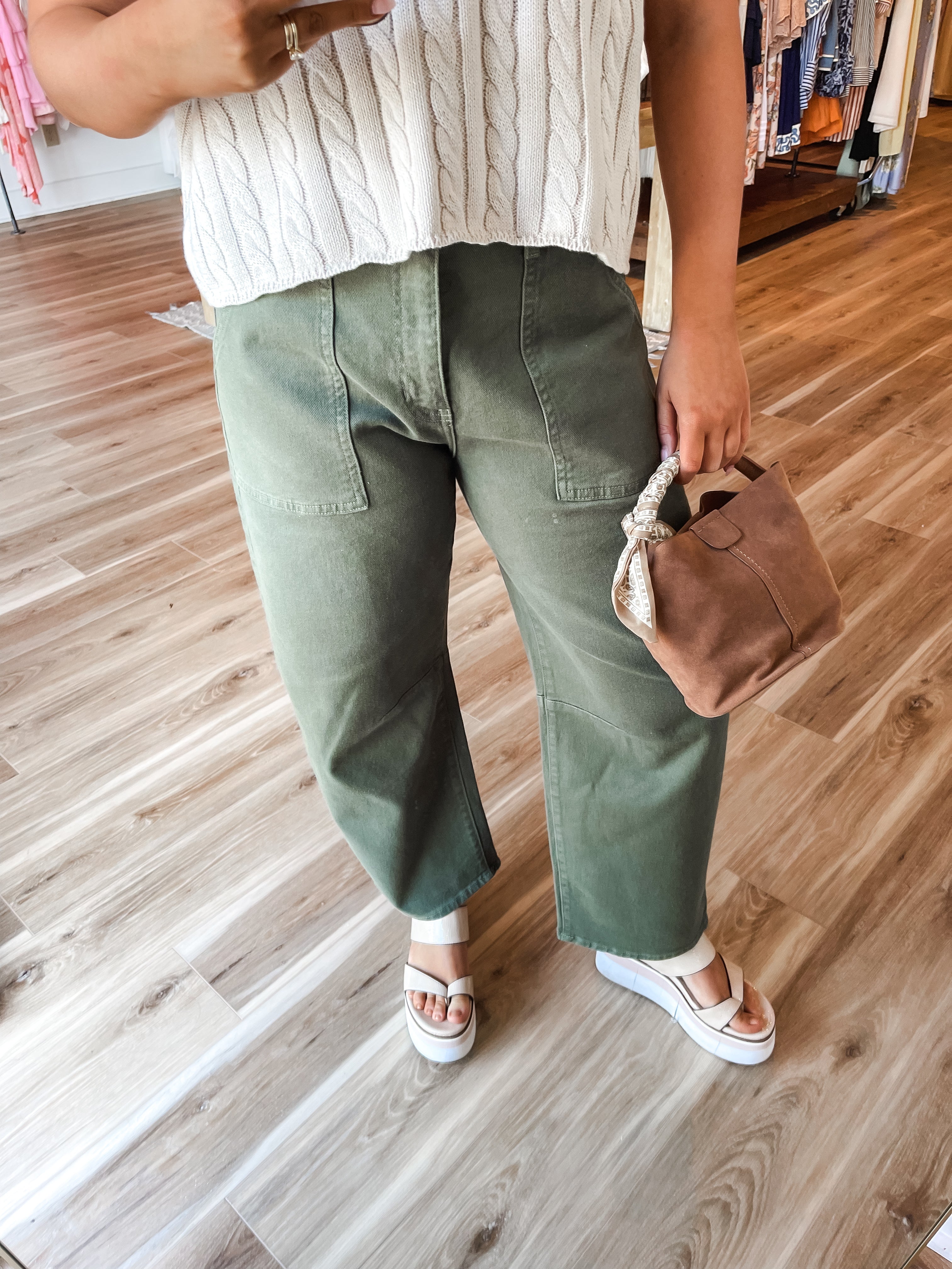 Utility Seamed Barrel Jeans