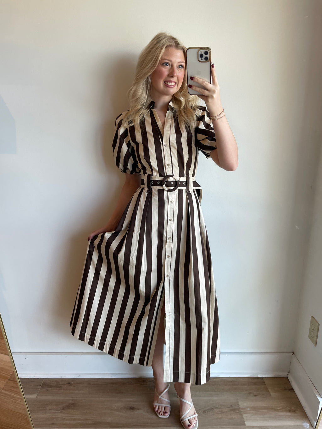 Flora Stripe Midi Dress