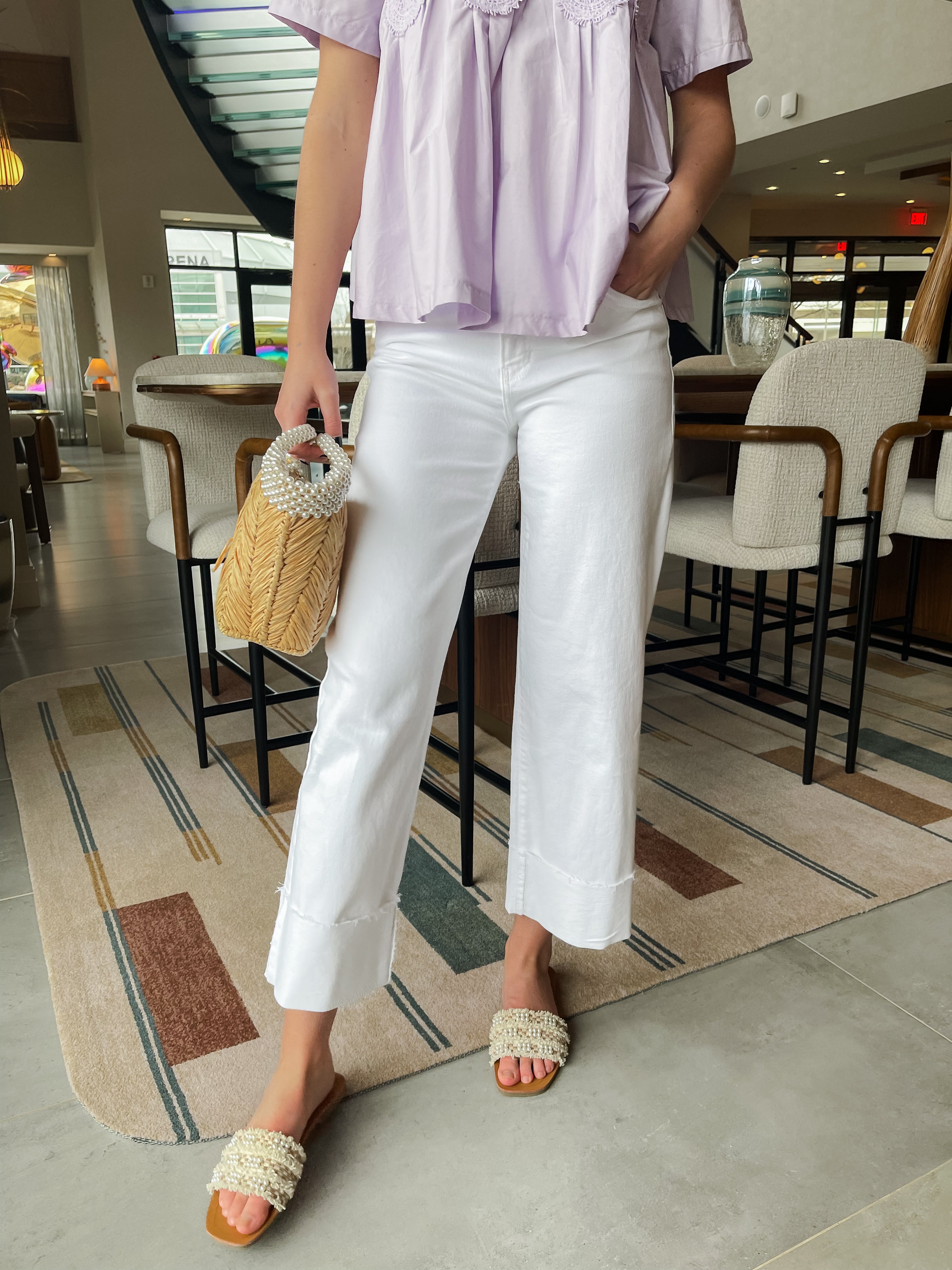 Scissor Cut Cuffed Wide Leg