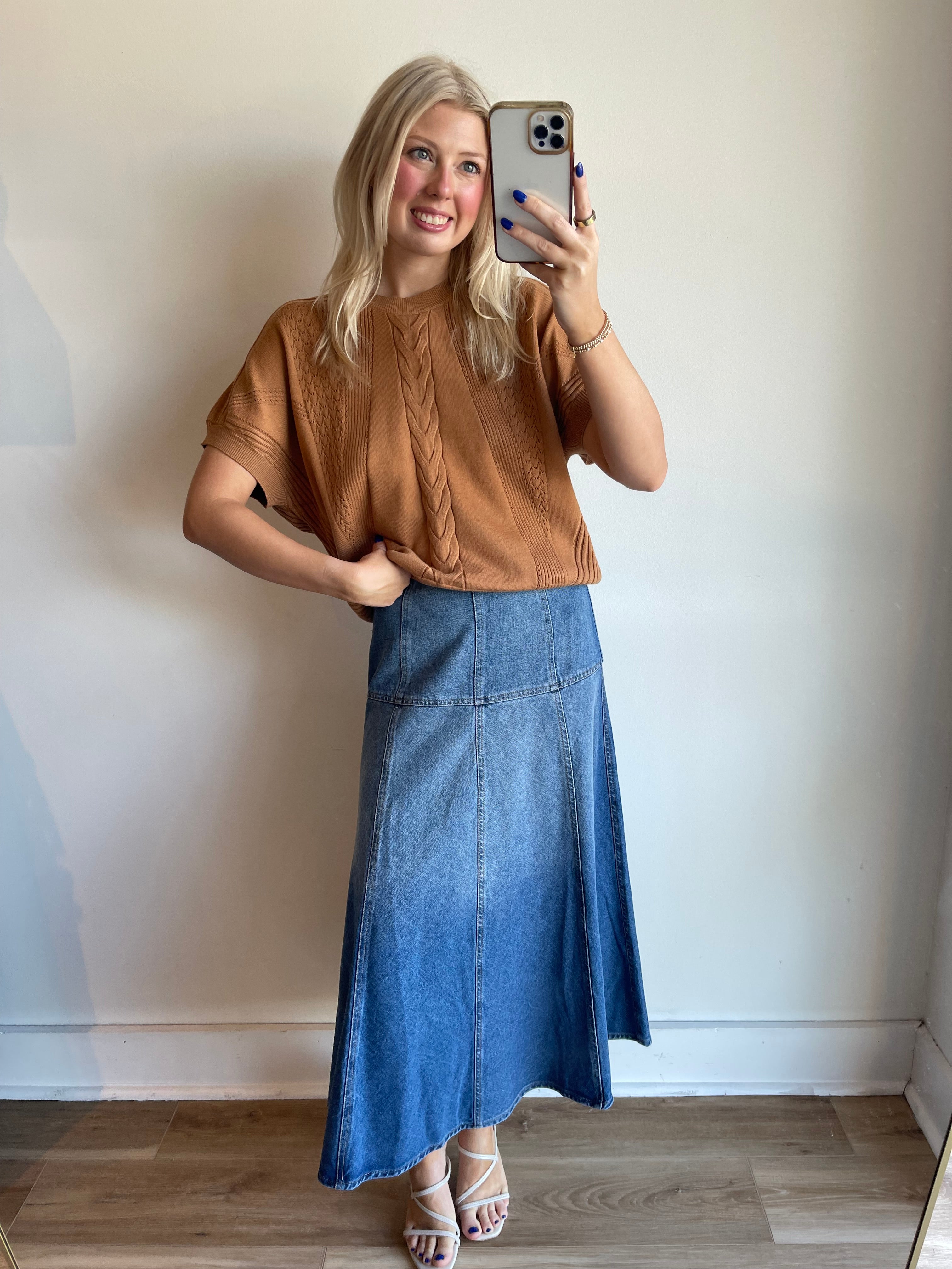 Darby Denim Midi Skirt