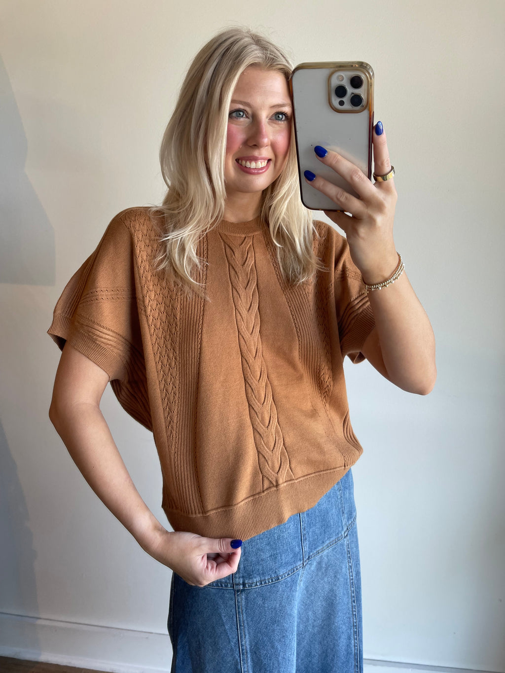 Ginger Mixed Knit Top