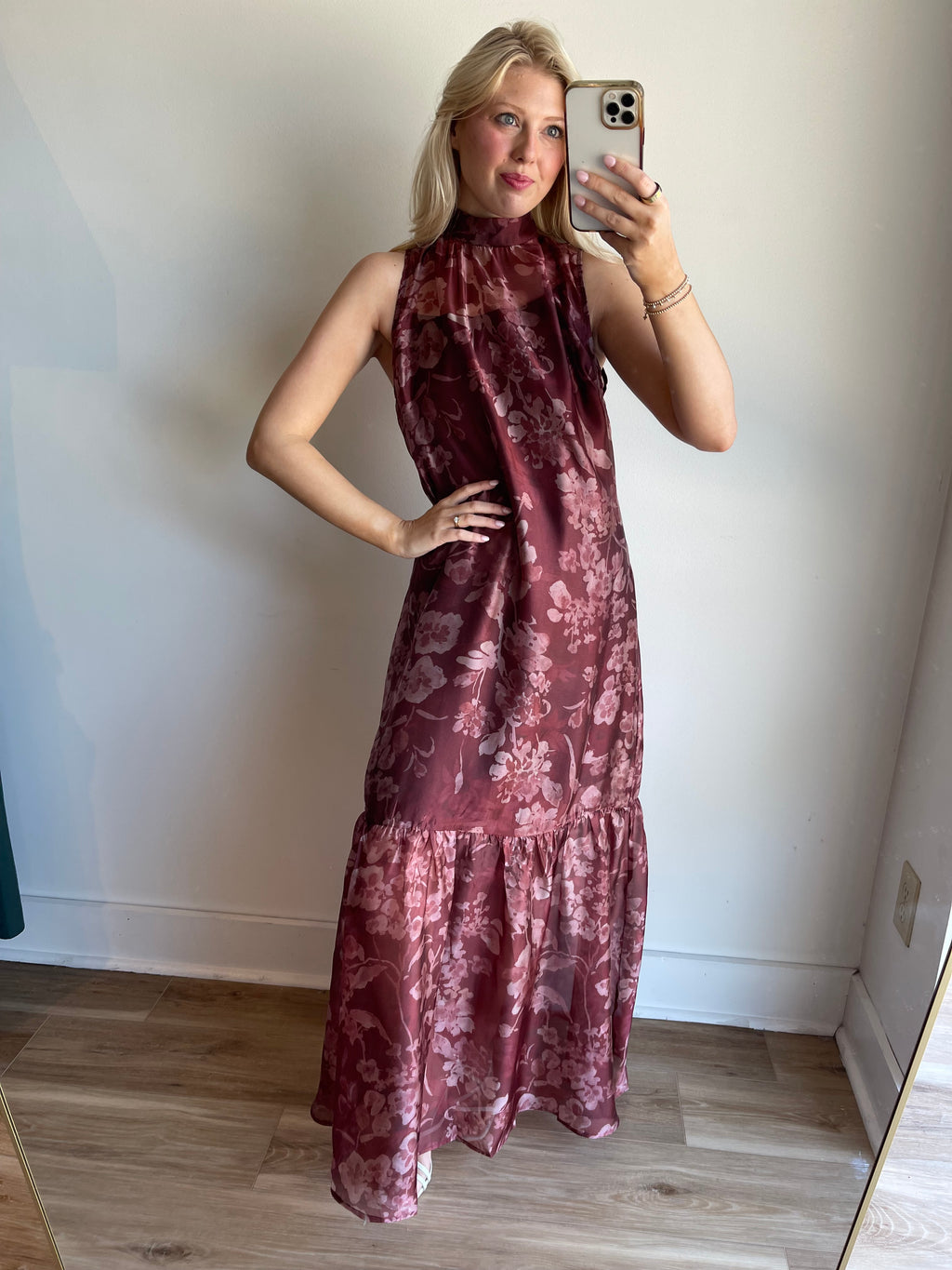 Organza Floral Maxi Dress