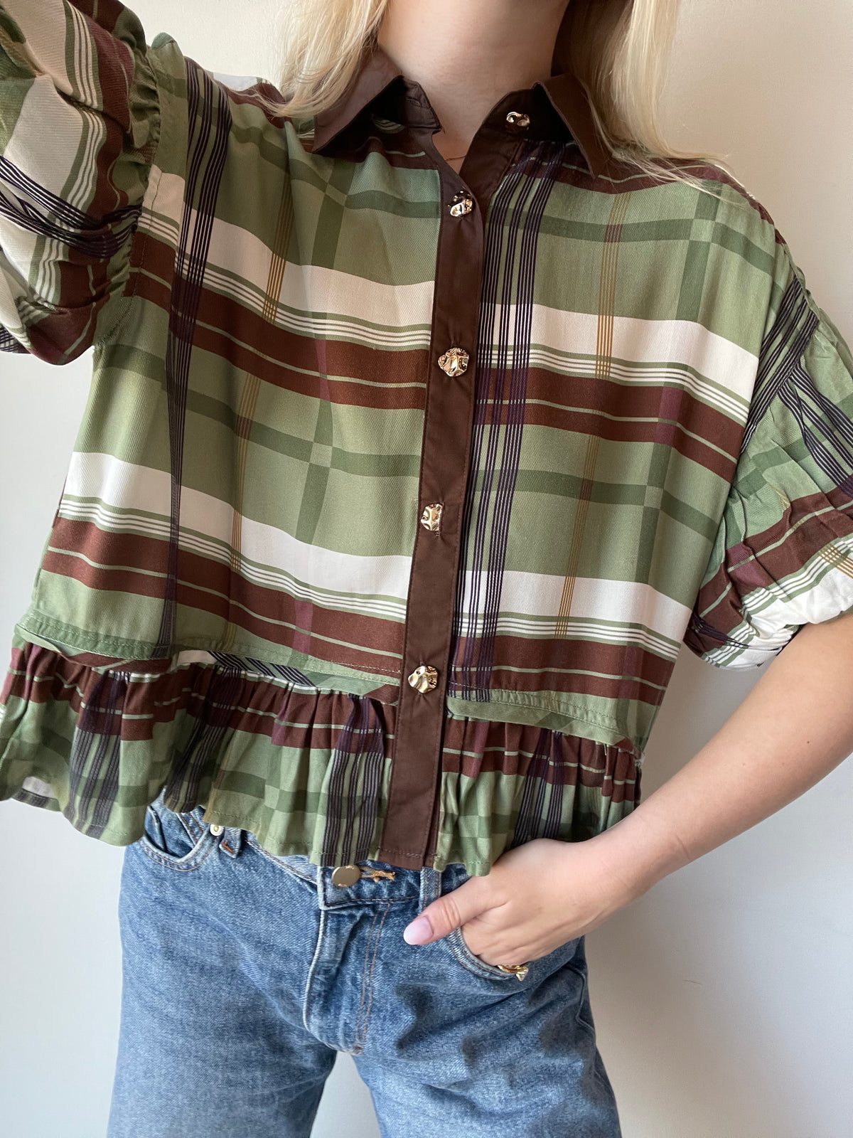 Carson Plaid Top