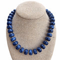 Navy Round Beaded Necklace
