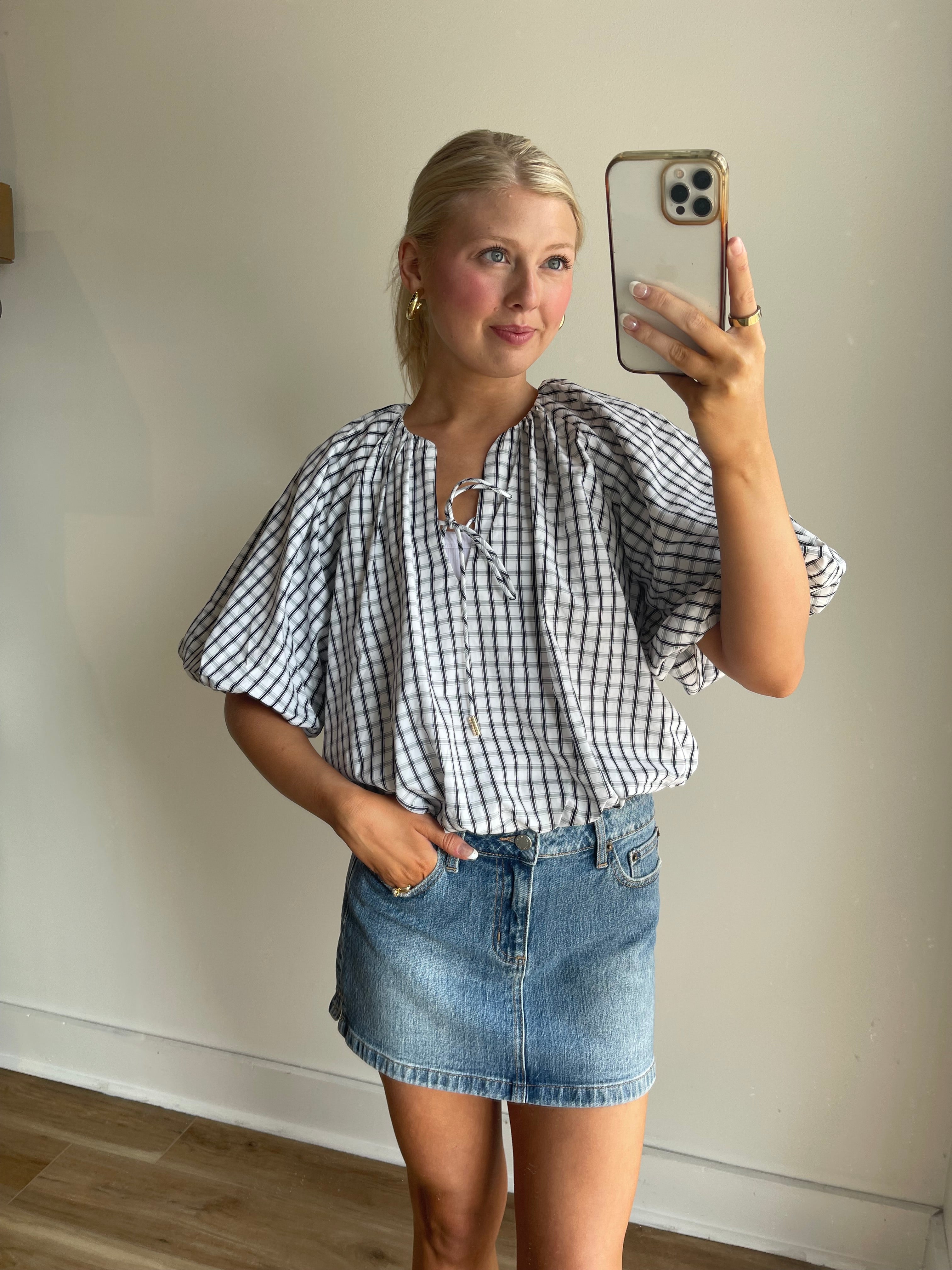 Macy Plaid Blouse