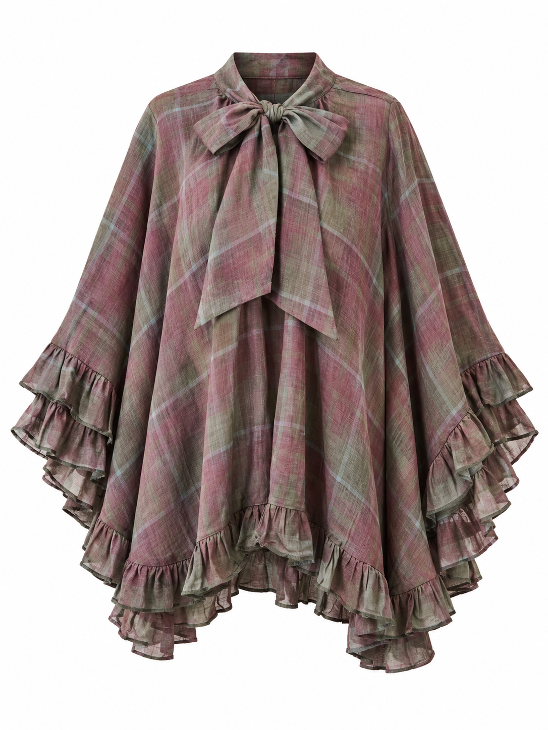 Addie Plaid Poncho Top