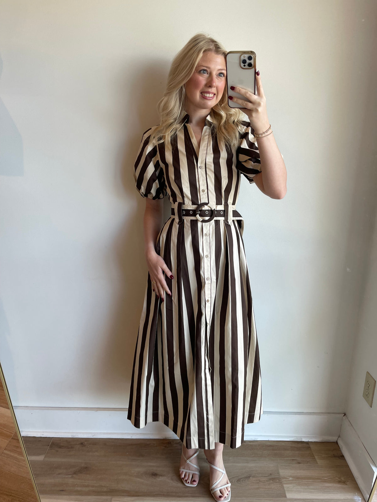 Flora Stripe Midi Dress