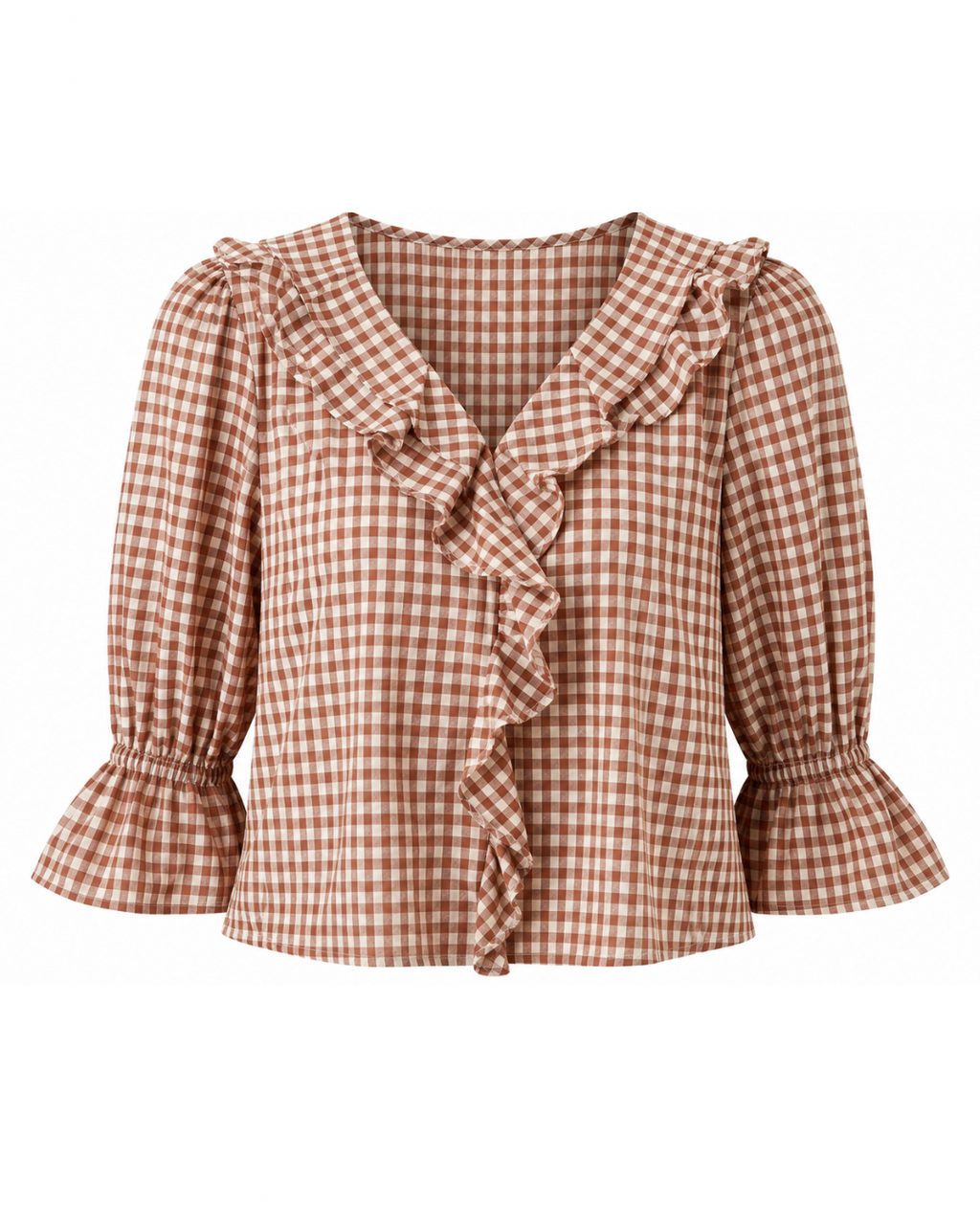 Hazel Gingham Ruffle Blouse