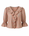 Hazel Gingham Ruffle Blouse