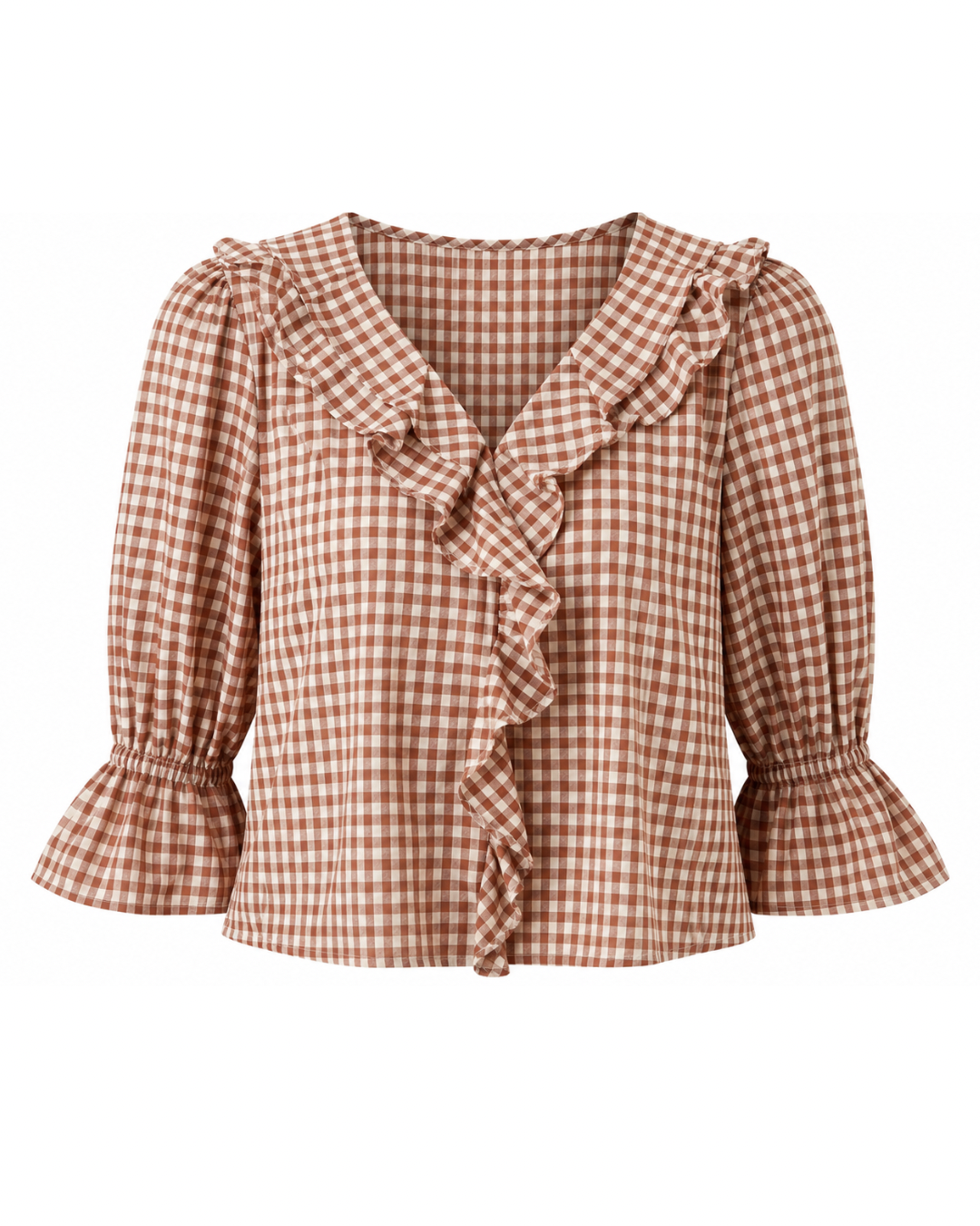 Hazel Gingham Ruffle Blouse
