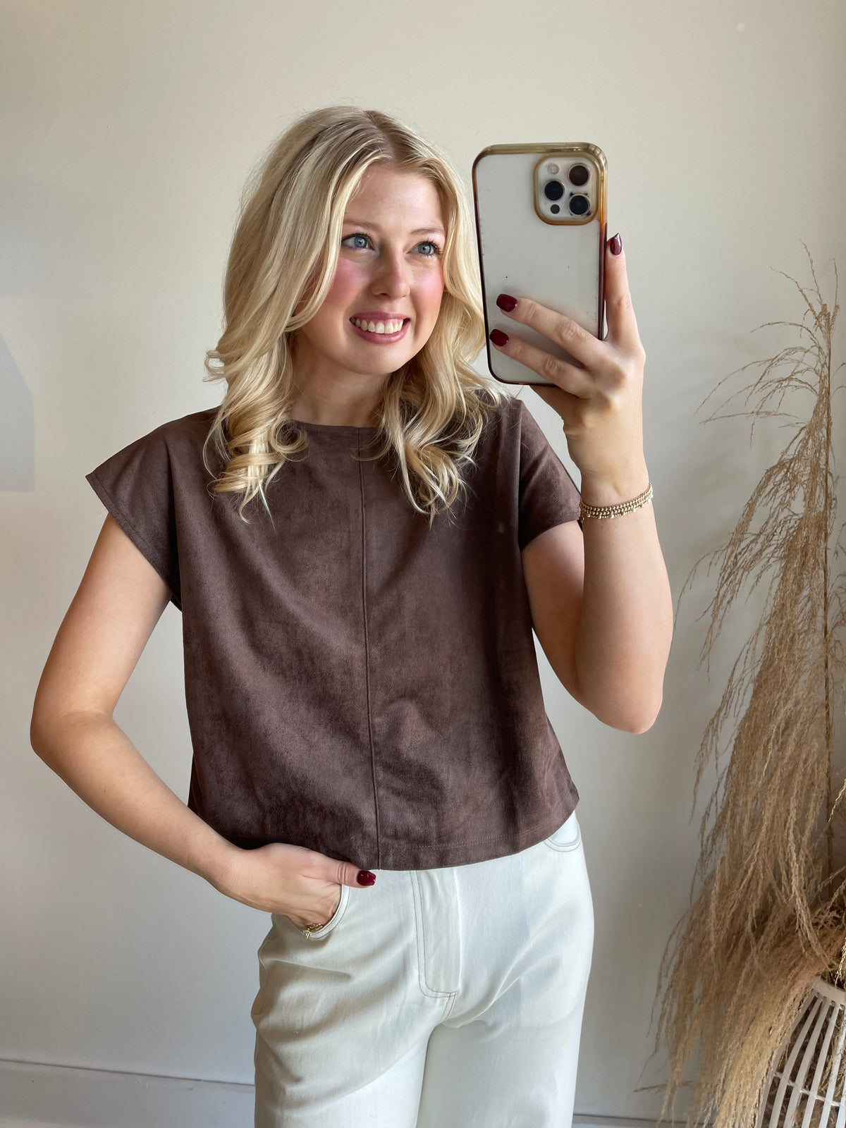 Camille Suede Top