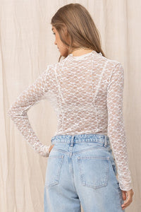 Hold On Sheer Lace Top