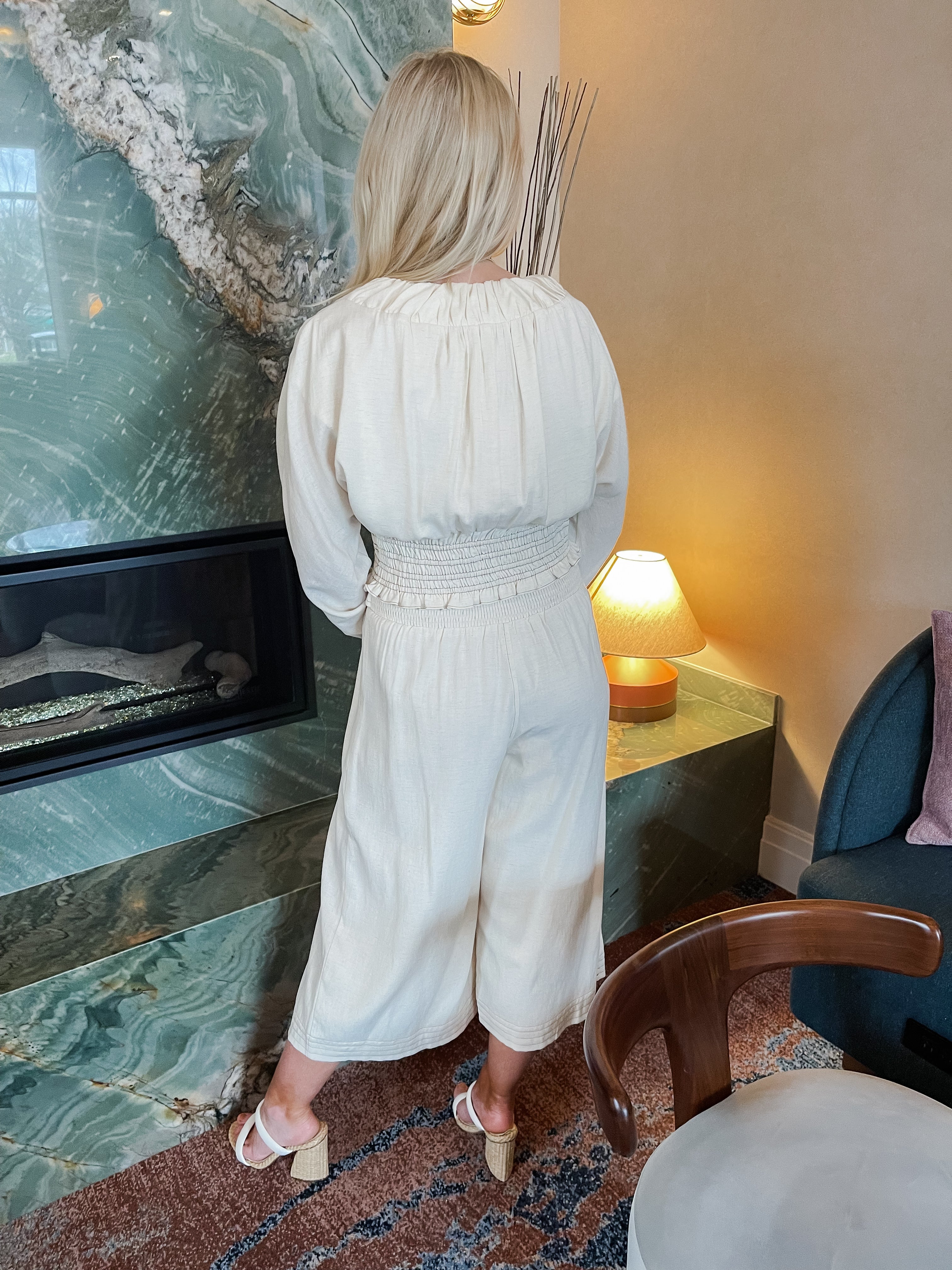 Capri Wide Leg Linen Pants