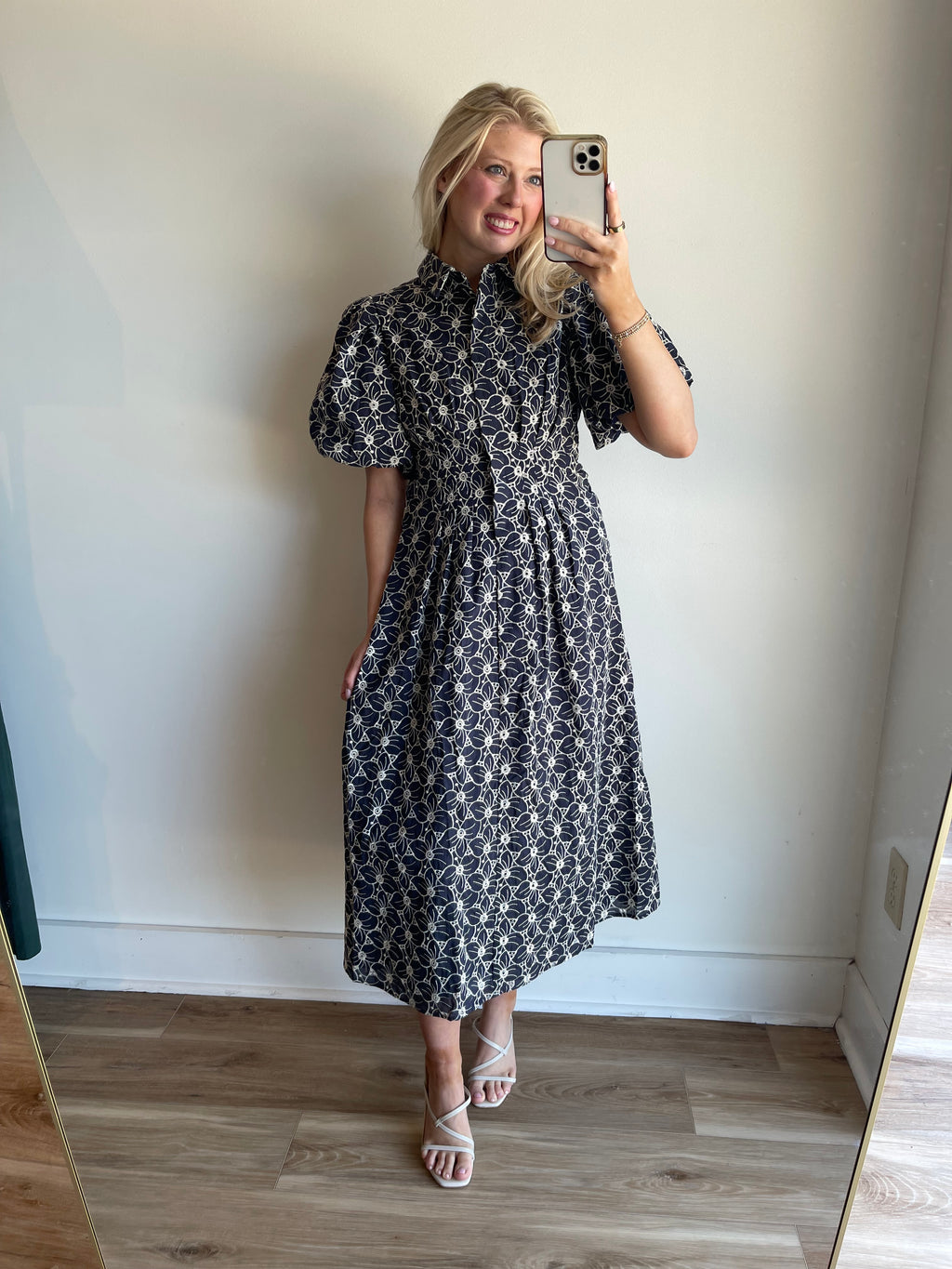Flora Eyelet Midi Dress