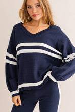 Load image into Gallery viewer, Varsity Oversized Stripe Sweater