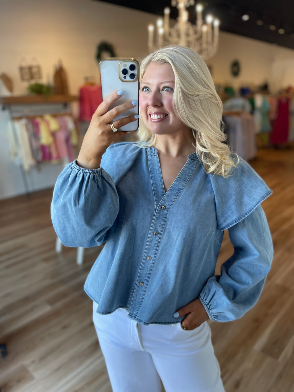 Adeline Denim Blouse