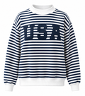 "USA" Striped Mockneck
