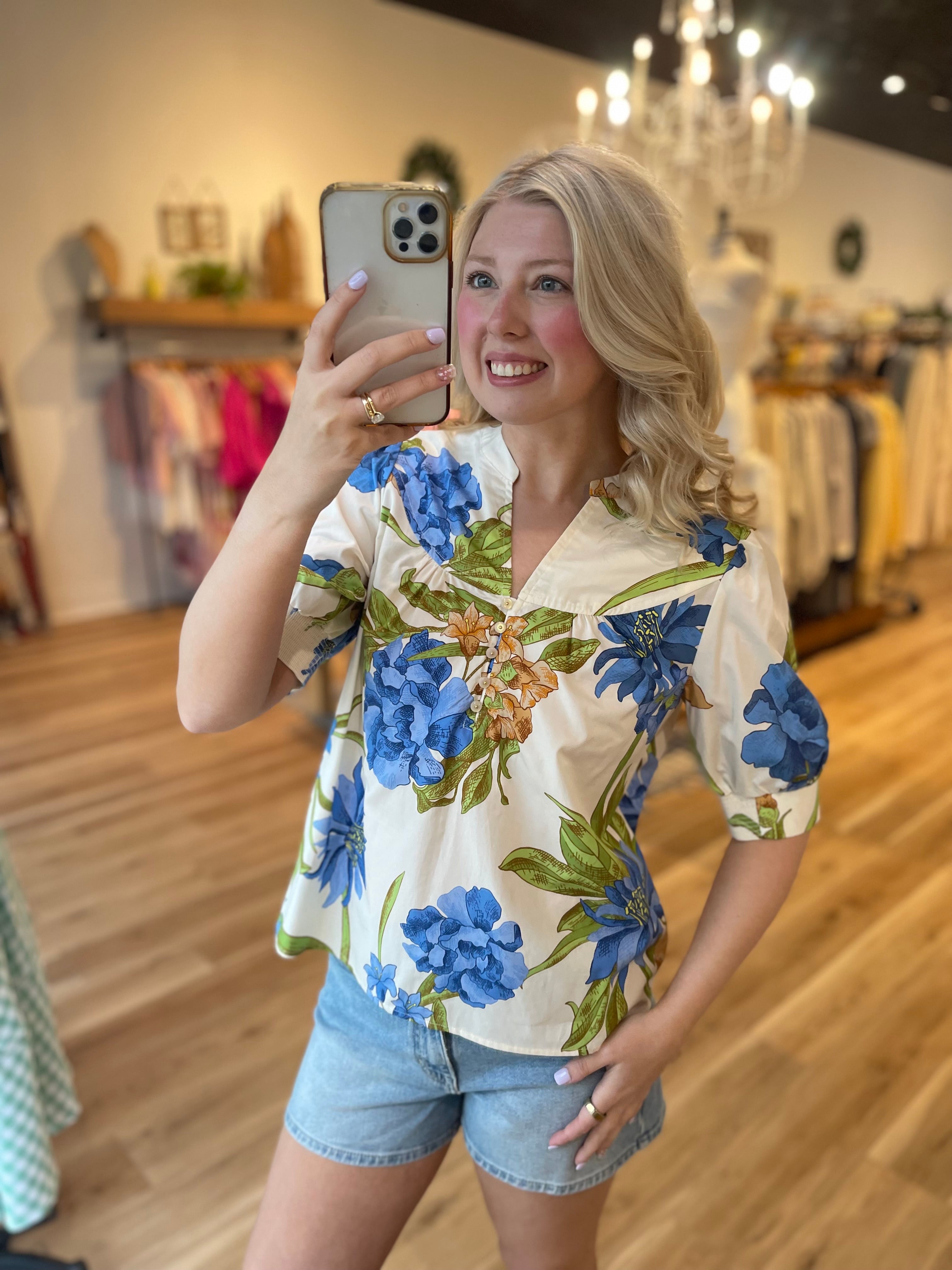 Florence Split Neck Blouse