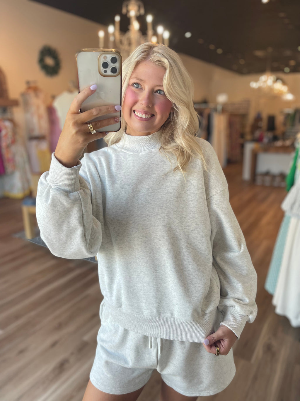 Mock Neck Sweater Short Set