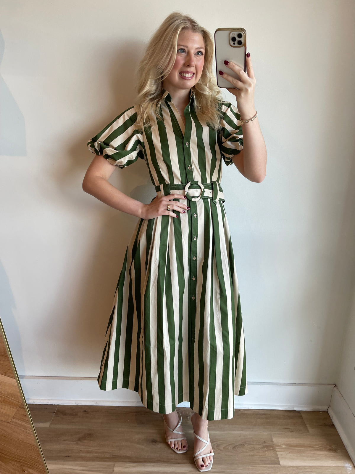 Flora Stripe Midi Dress