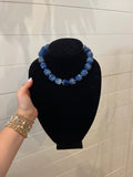 Blue Cube Beaded Necklace