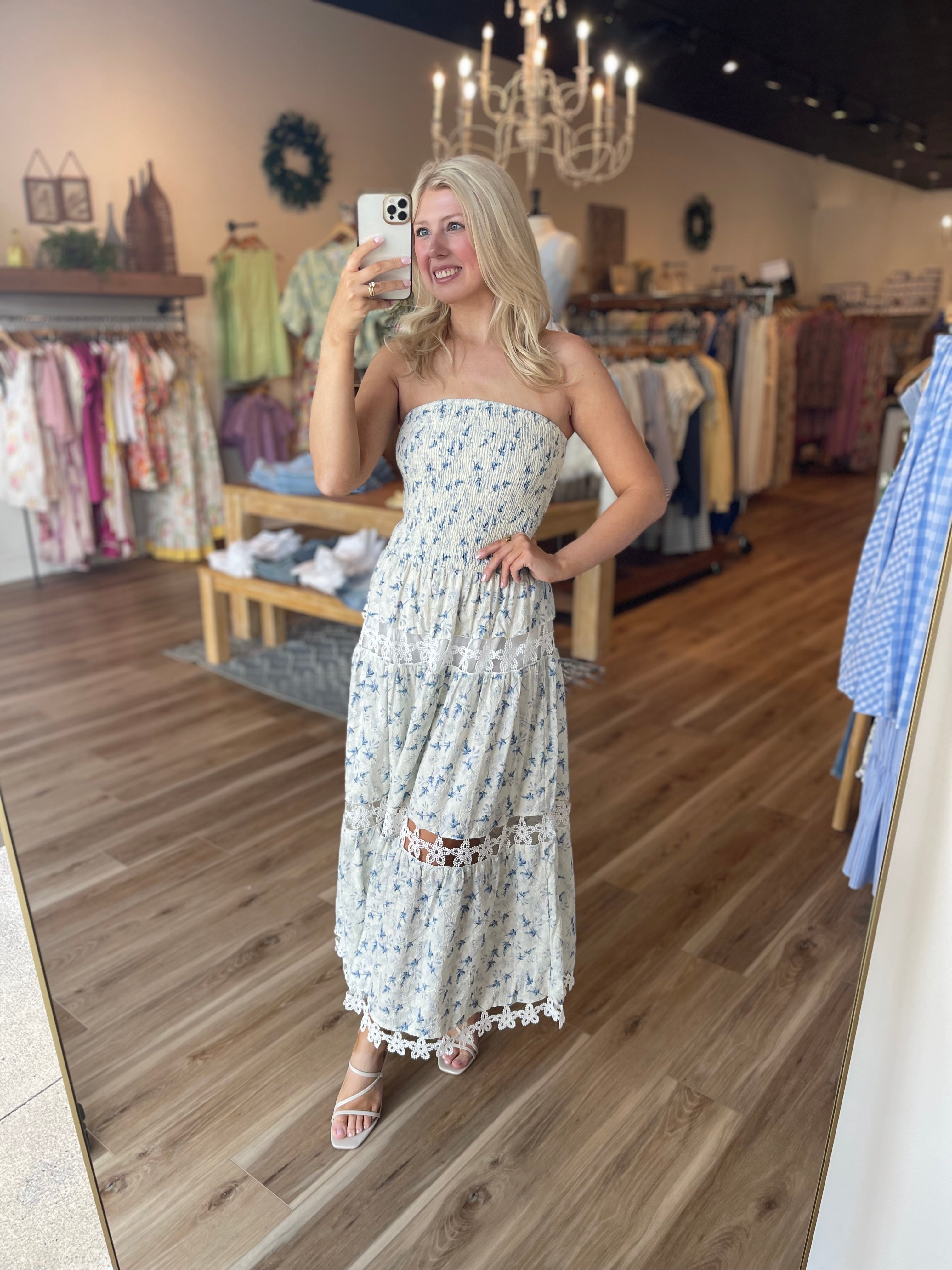 Ellie Eyelet Midi Dress