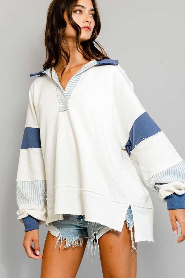 Lilly Color Block Oversized Top