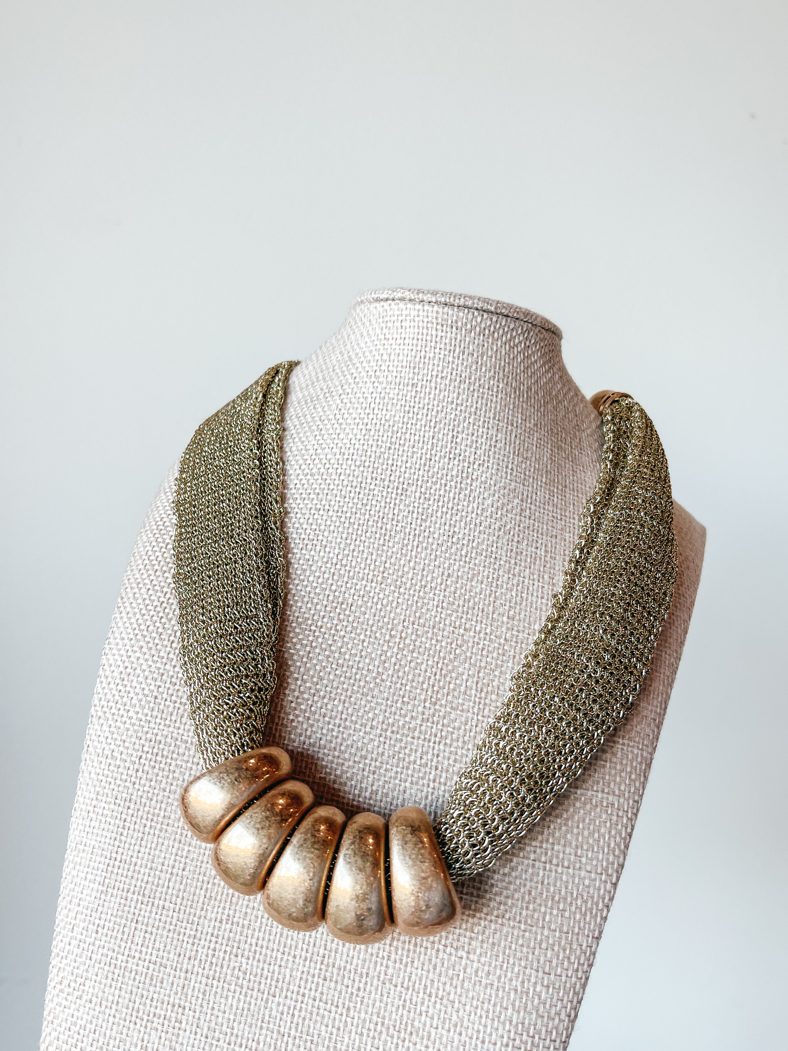 Utica Mesh Beaded Necklace