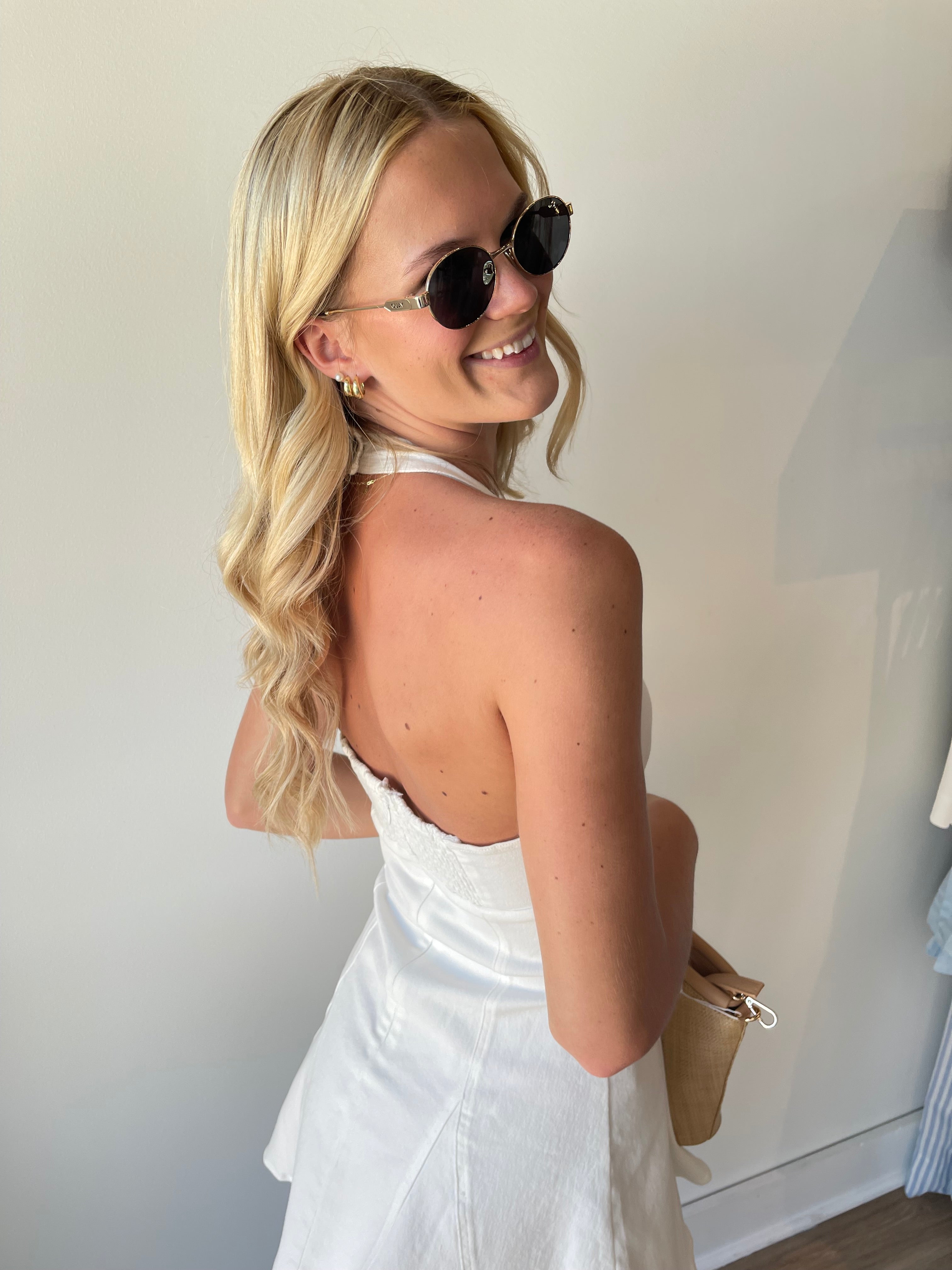 Denim Halter Mini Dress – The Cotton Gin Boutique