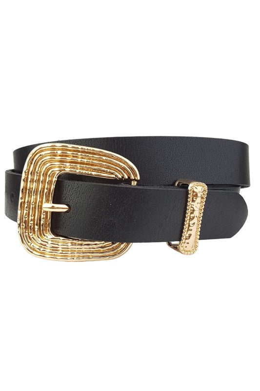 Nia Leather Belt with Buckle