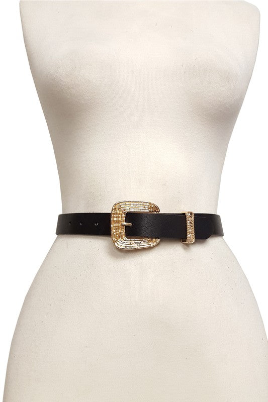 Nia Leather Belt with Buckle