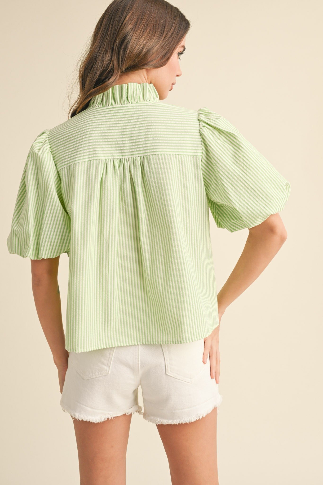 Jenna Striped Ruffle Top