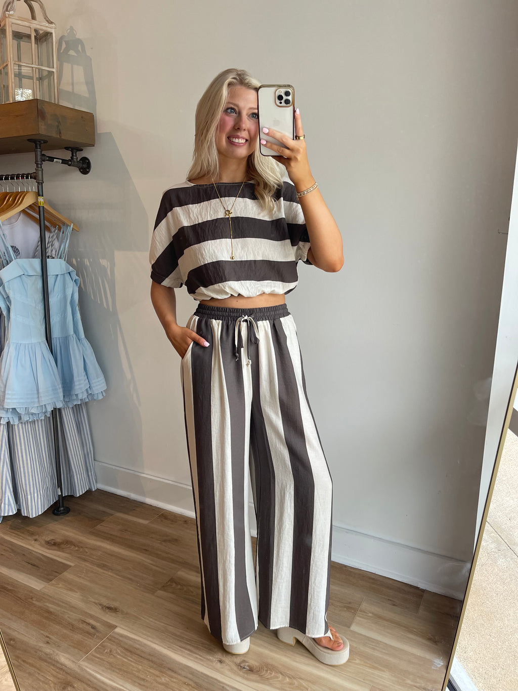 Vada Wide Stripe Trousers