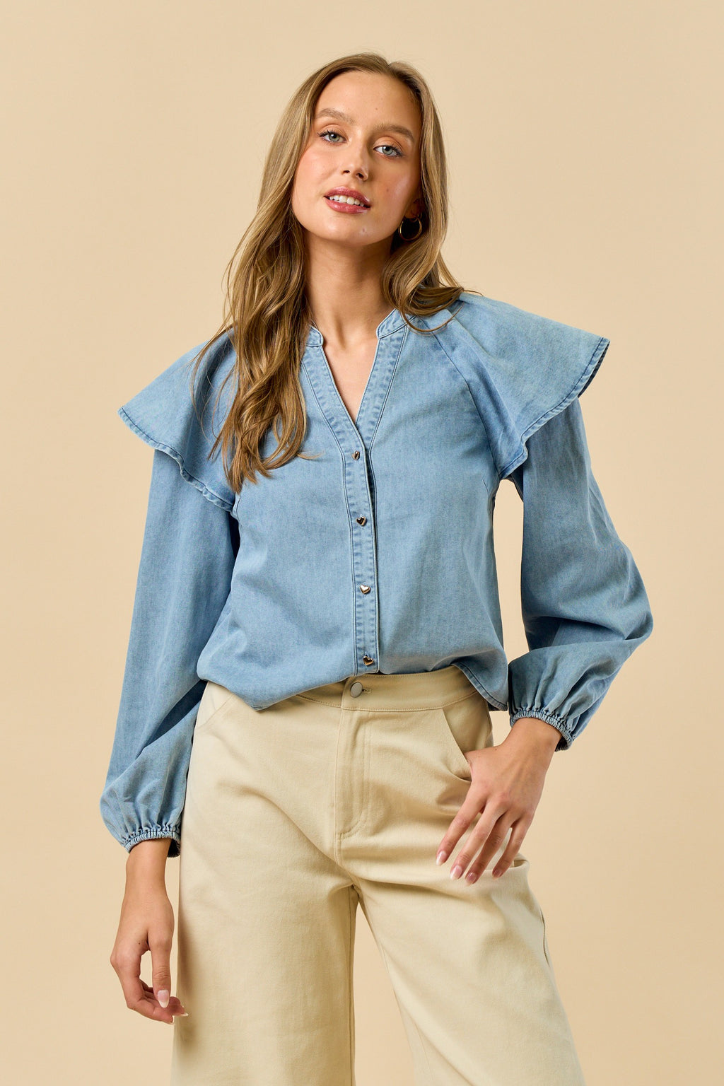 Adeline Denim Blouse