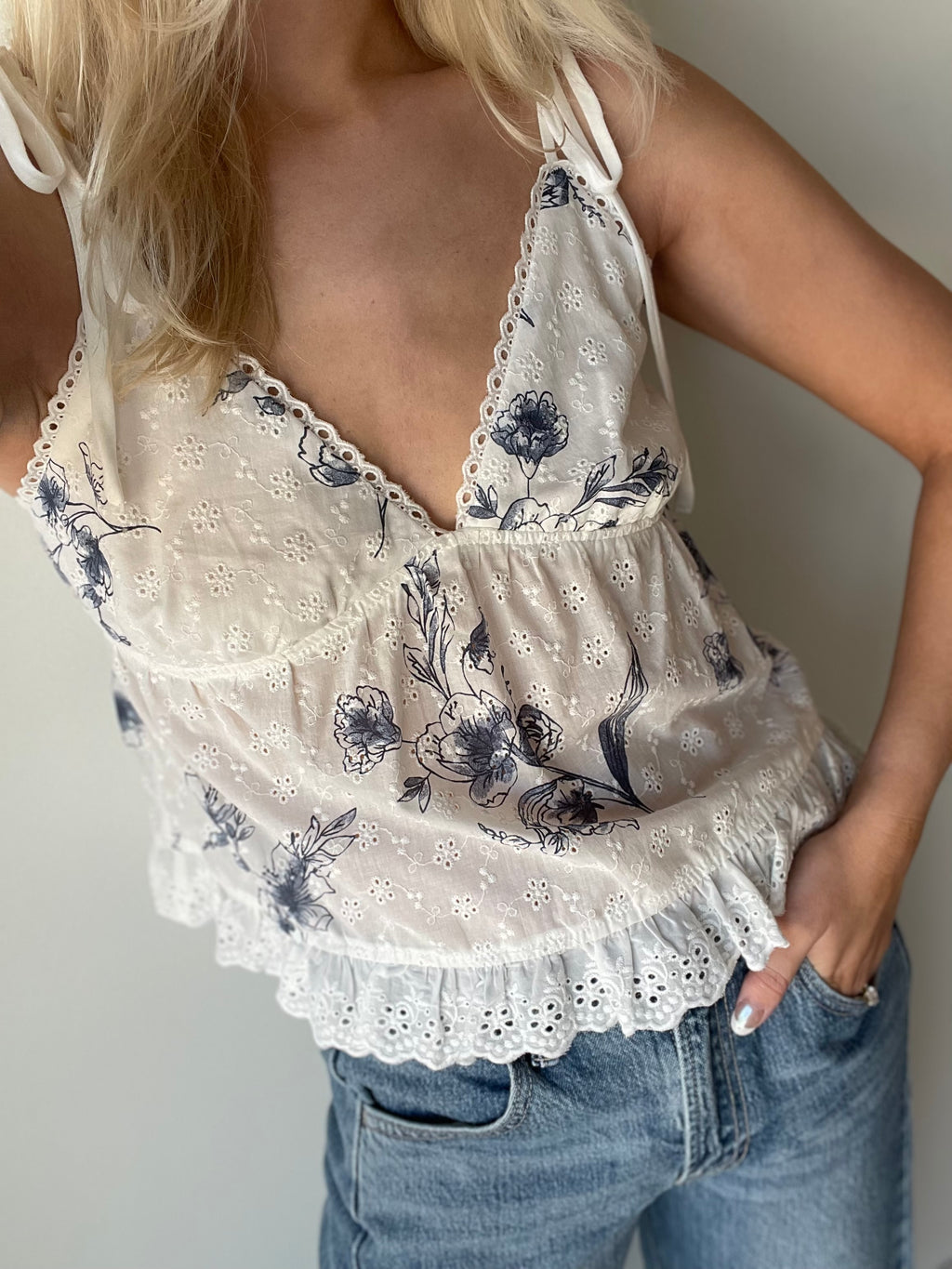 Lucie Eyelet Top