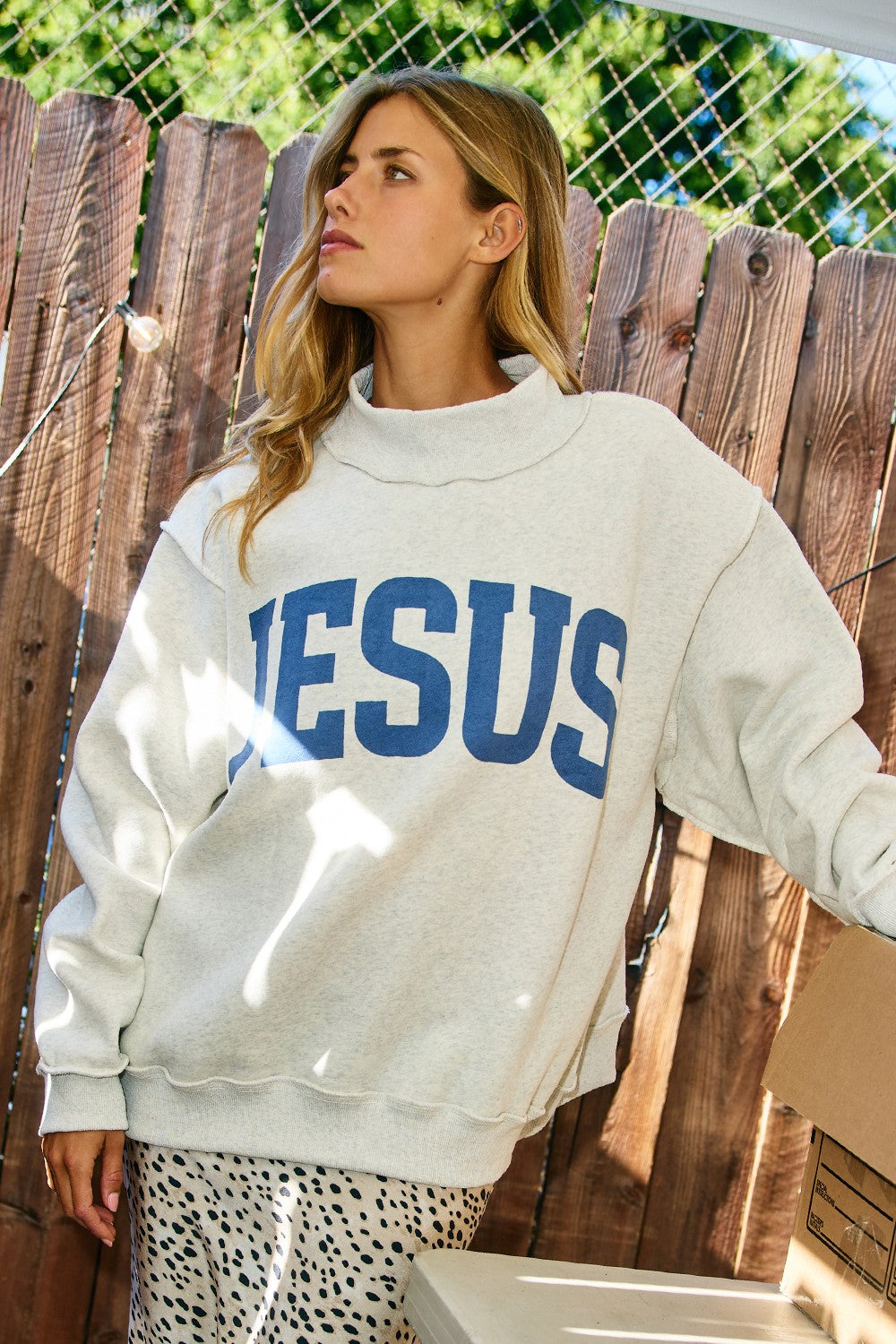 'Jesus & God is Good' Reversible Mock Neck