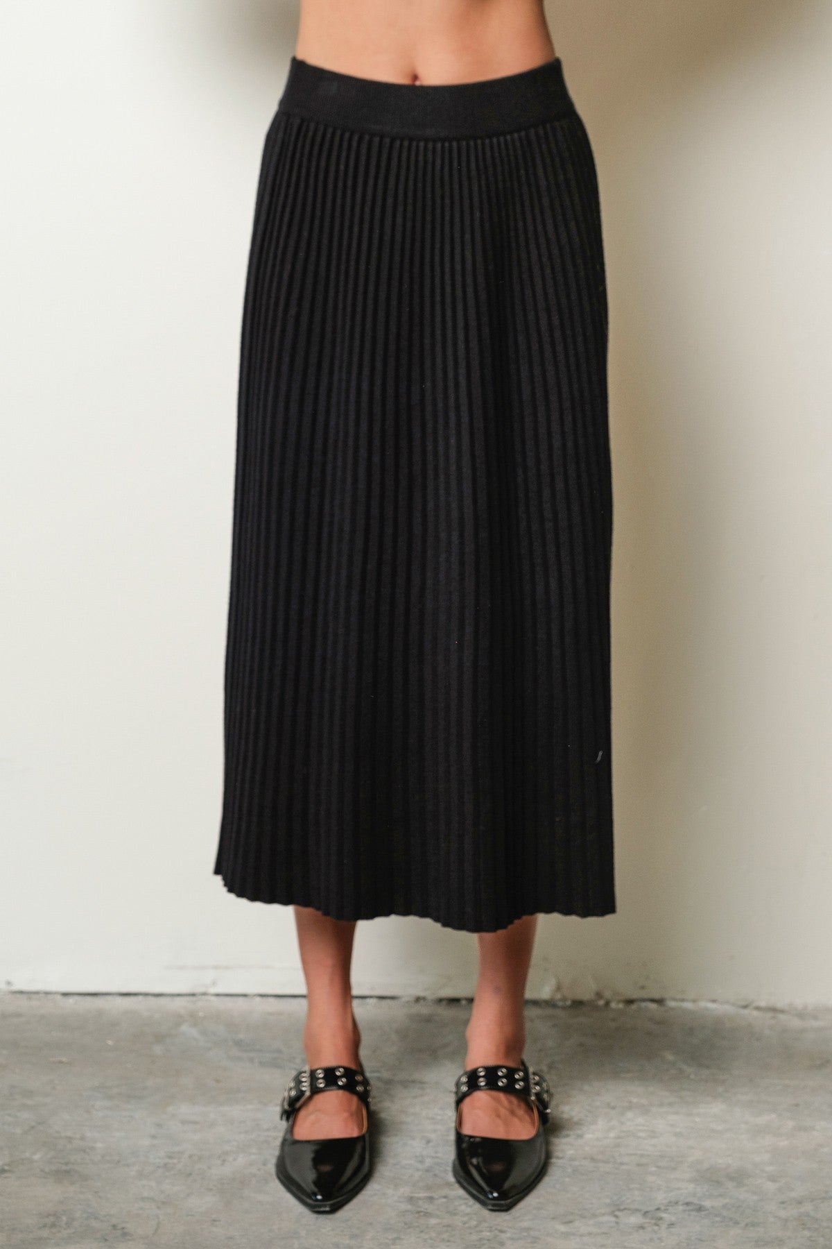 Paula Pleated Midi Skirt