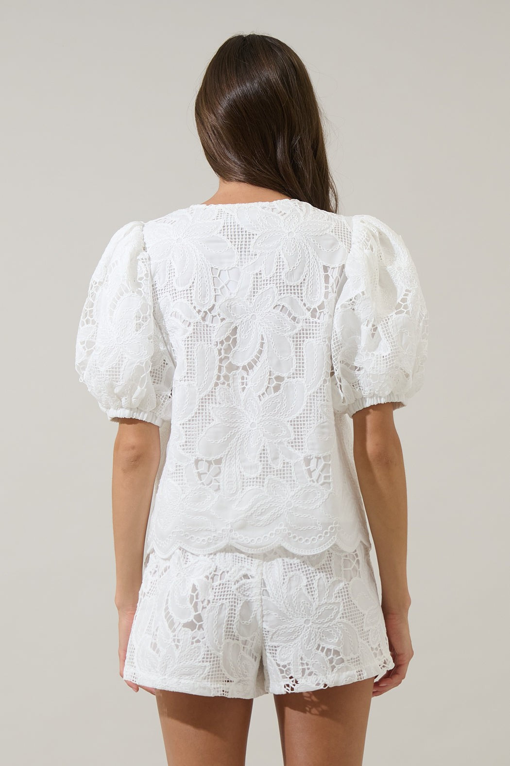 Friona Eyelet Puff Sleeve Top